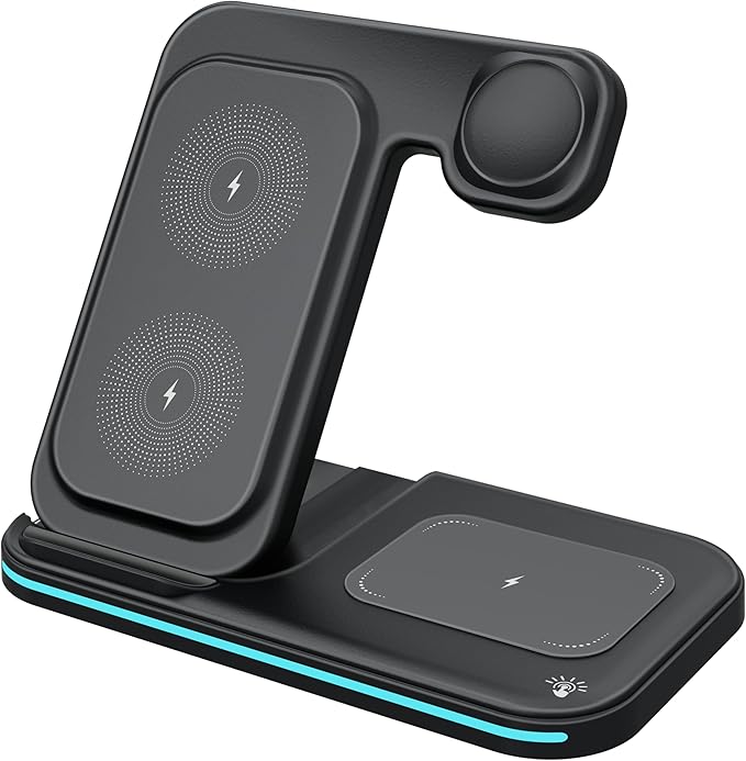 The Gulfessence™ 3-in-1 Wireless Charger - Fast Charge for Phones, Smartwatches & Earbuds.