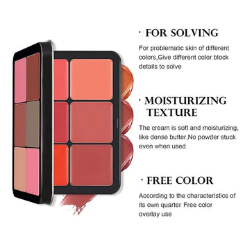 The Gulfessence™  12 Colors Cream Blush Palette